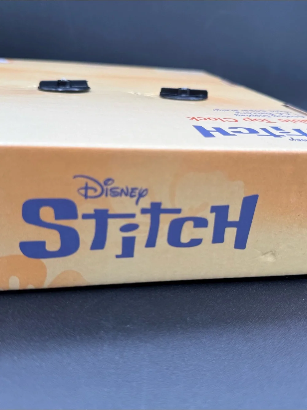 Disney Stitch Teal and Orange Tropical Table Clock